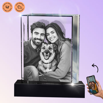 3D Crystal Cube Portrait