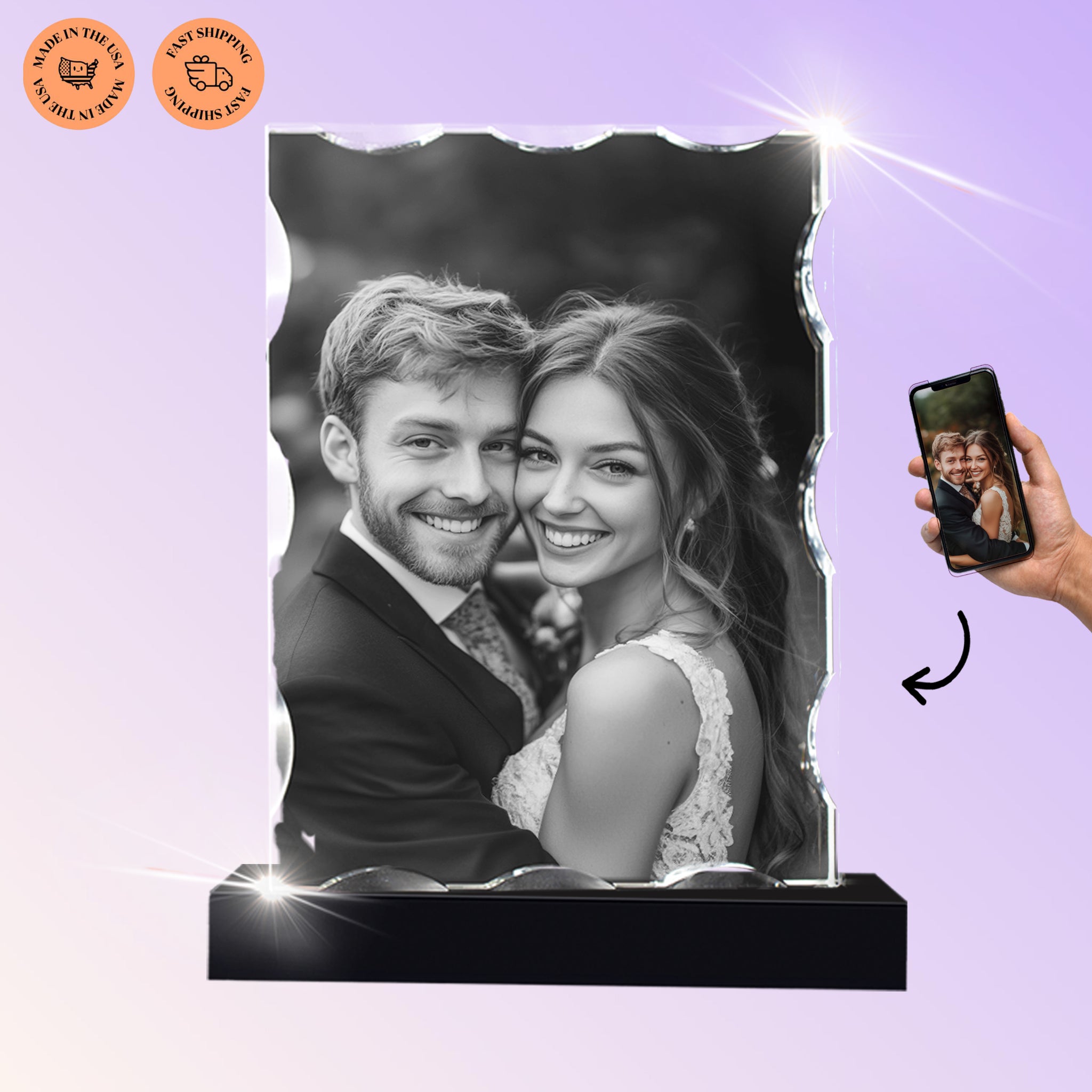 3D Crystal Serrated Portrait
